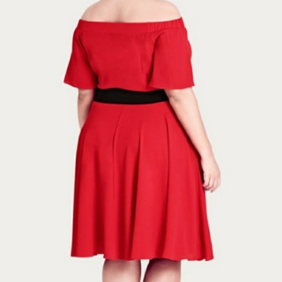 RED ☆ CHIC ☆ LADY VALARIE ☆ OFF-SHOULDER DRESS ☆ 22w ☆ NWT - Picture 5 of 6